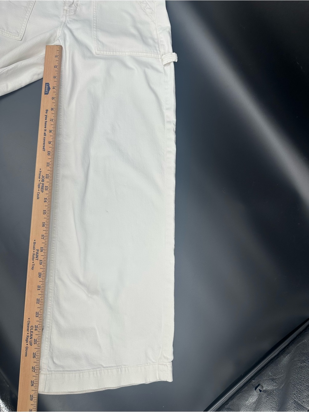 American Eagle Super High Rise Baggy Wide Leg Utility Jeans Off-White Sz 6 1312 - Picture 4 of 10